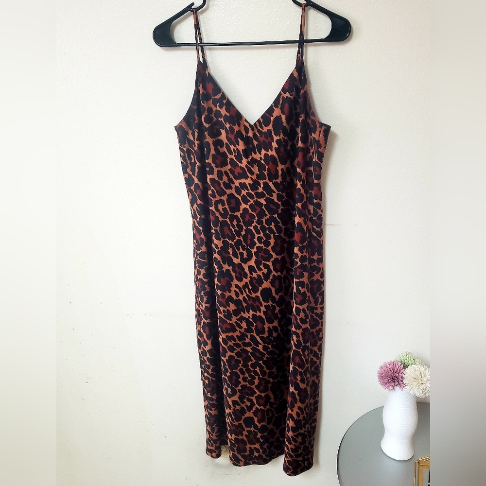 J.Crew Bias-Cut Leopard Slip Dress